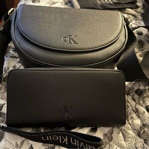 Calvin Klein Black Crossbody Bag and Wallet Duo